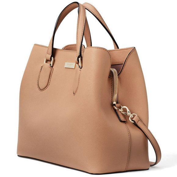 LIKE NEW Kate Spade Laurel Way Evangelie Crossbody | Brown Sugar Leather - Picture 2 of 9